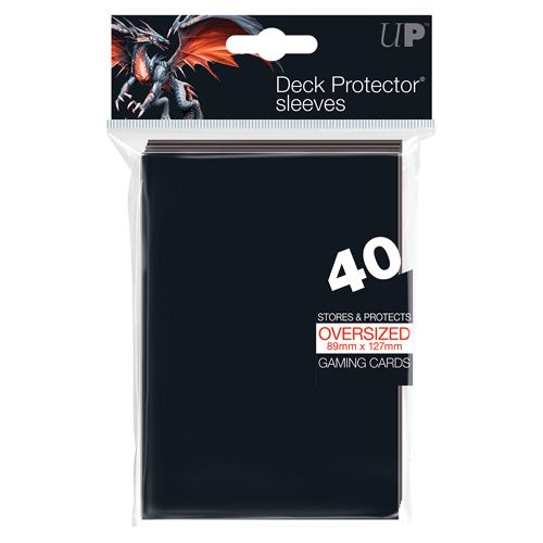 ULTRA PRO: BLACK DECK PROTECTOR - TOP LOAD OVERSIZED 40CT