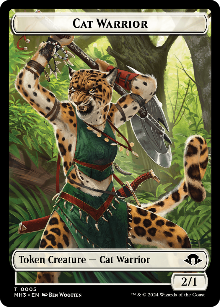 Cat Warrior Token [Modern Horizons 3 Tokens] | Amazing Games TCG