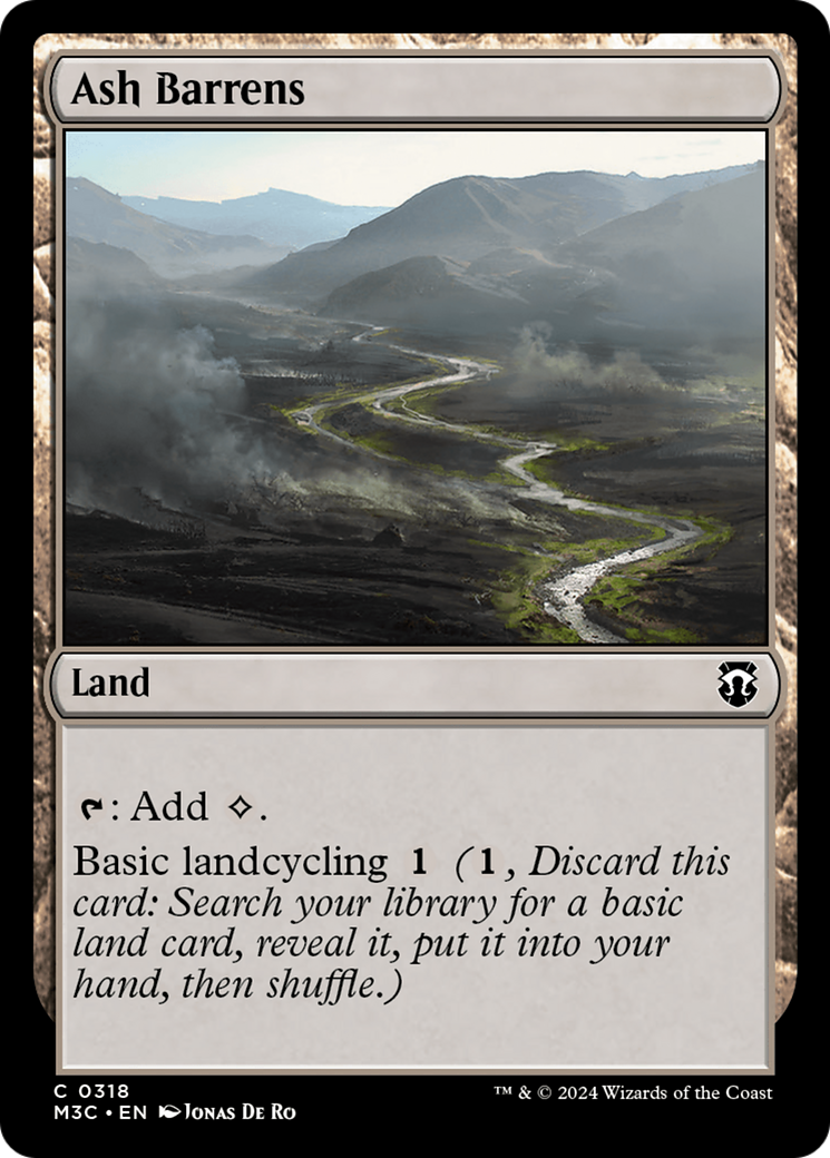 Ash Barrens (Ripple Foil) [Modern Horizons 3 Commander] | Amazing Games TCG