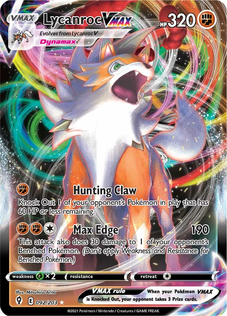 Lycanroc VMAX (092/203) [Sword & Shield: Evolving Skies] | Amazing Games TCG