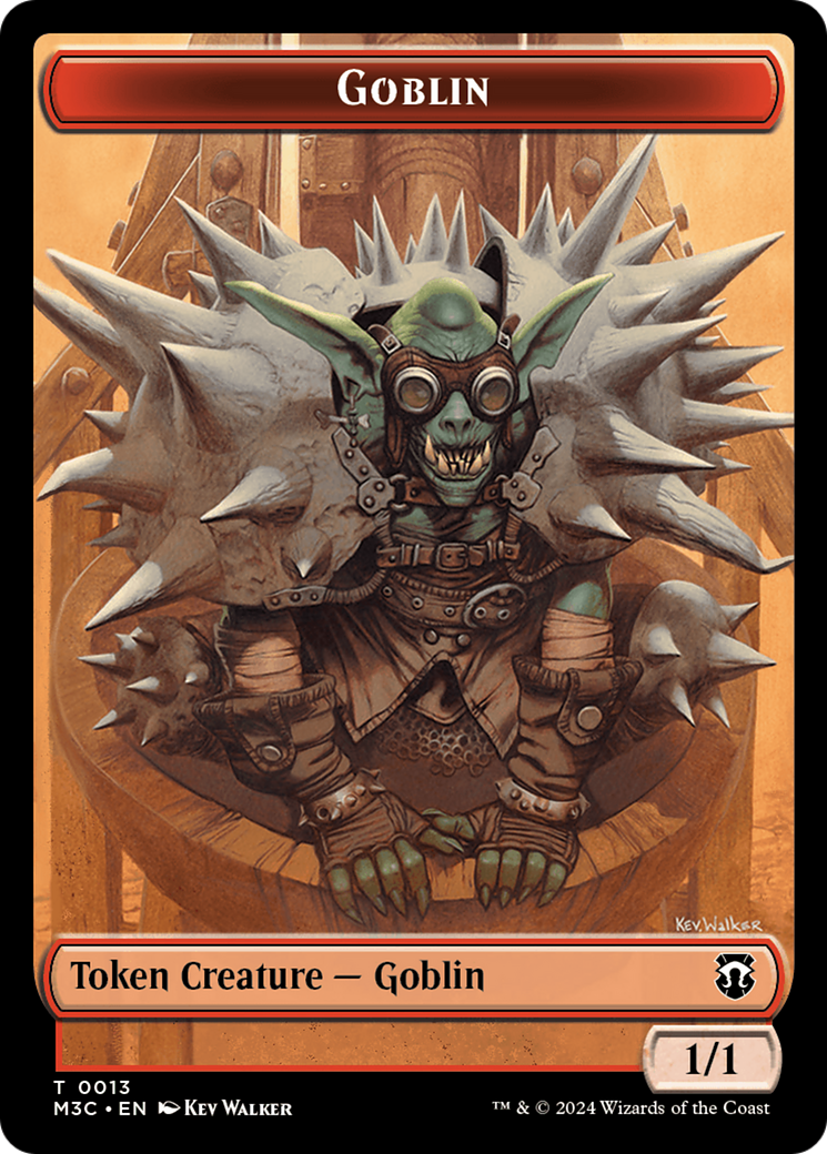 Tarmogoyf (Ripple Foil) // Goblin Double-Sided Token [Modern Horizons 3 Commander Tokens] | Amazing Games TCG