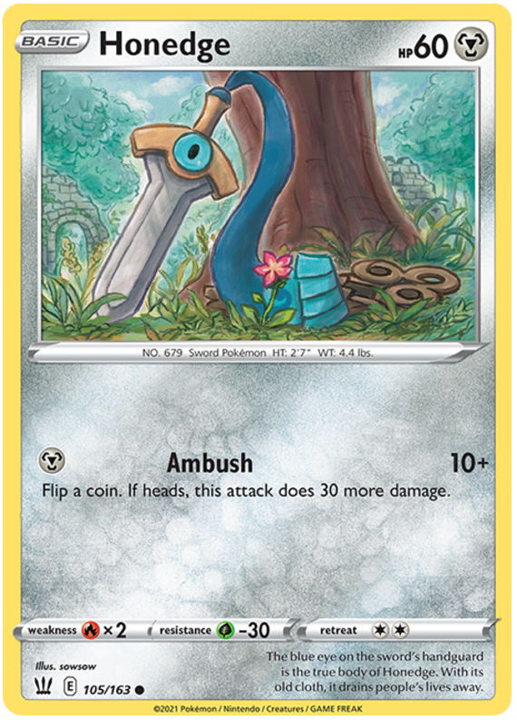 Honedge (105/163) [Sword & Shield: Battle Styles] | Amazing Games TCG