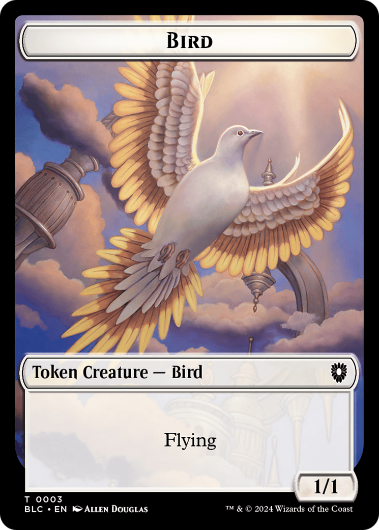 Storm Crow // Bird (003) Double-Sided Token [Bloomburrow Commander Tokens] | Amazing Games TCG