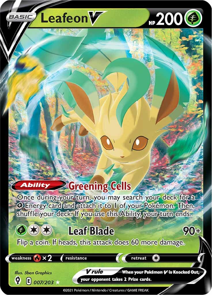 Leafeon V (007/203) [Sword & Shield: Evolving Skies] | Amazing Games TCG