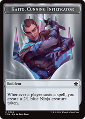 Emblem - Kaito, Cunning Infiltrator // Ninja Doubled-Sided Token [Foundations Tokens] | Amazing Games TCG