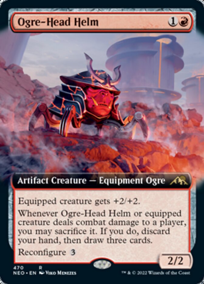 Ogre-Head Helm (Extended Art) [Kamigawa: Neon Dynasty] | Amazing Games TCG