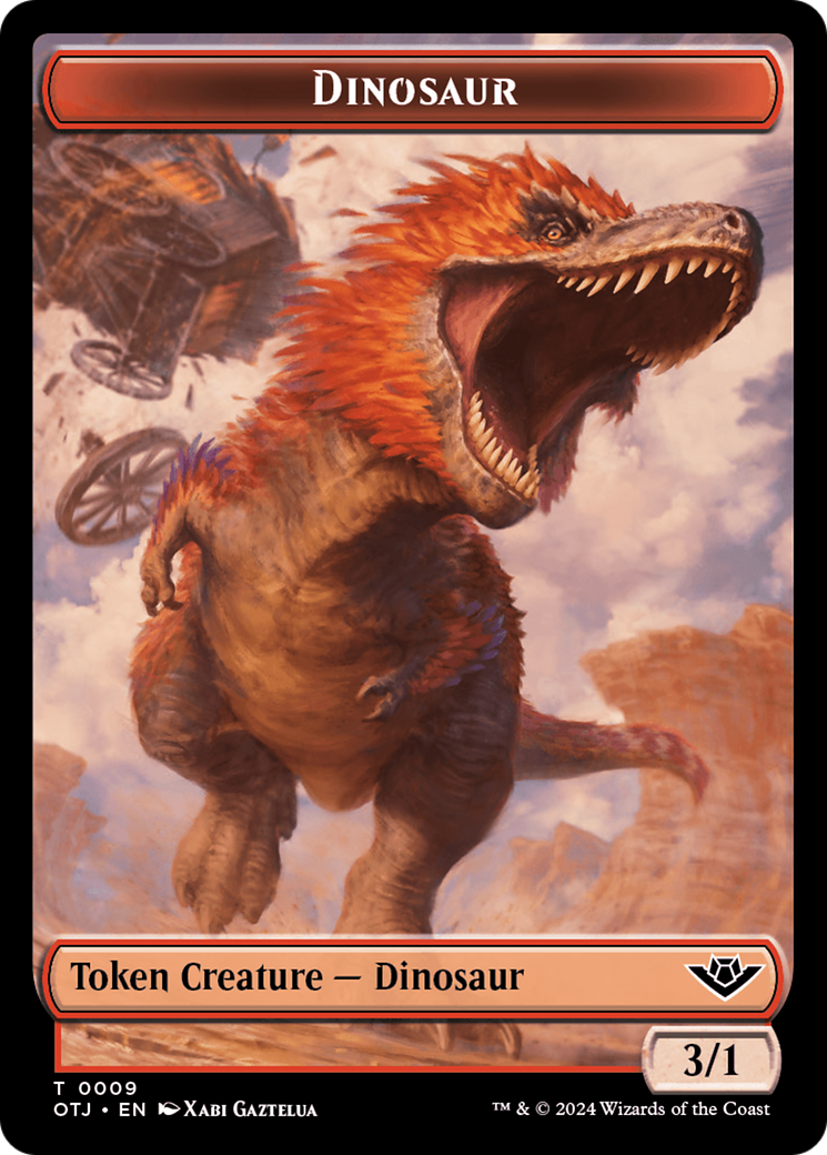 Dinosaur Token [Outlaws of Thunder Junction Tokens] | Amazing Games TCG