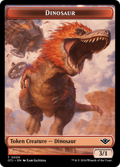 Treasure // Dinosaur Double-Sided Token [Outlaws of Thunder Junction Tokens] | Amazing Games TCG