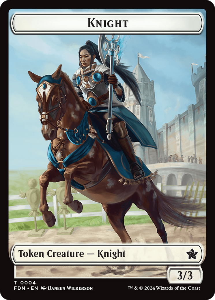 Human // Knight Double-Sided Token [Foundations Tokens] | Amazing Games TCG