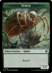 Spider // Blood Double-Sided Token [Bloomburrow Commander Tokens] | Amazing Games TCG