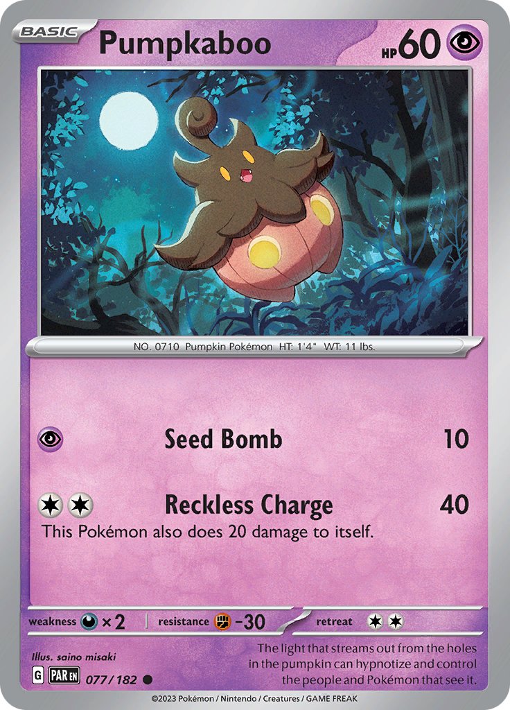 Pumpkaboo (077/182) [Scarlet & Violet: Paradox Rift] | Amazing Games TCG