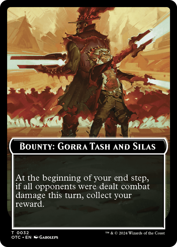 Bounty: Gorra Tash and Silas // Bounty Rules Double-Sided Token [Outlaws of Thunder Junction Commander Tokens] | Amazing Games TCG