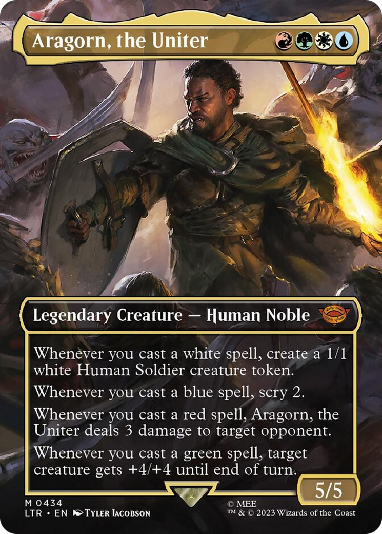 Aragorn, the Uniter (Borderless Alternate Art) [The Lord of the Rings: Tales of Middle-Earth] | Amazing Games TCG