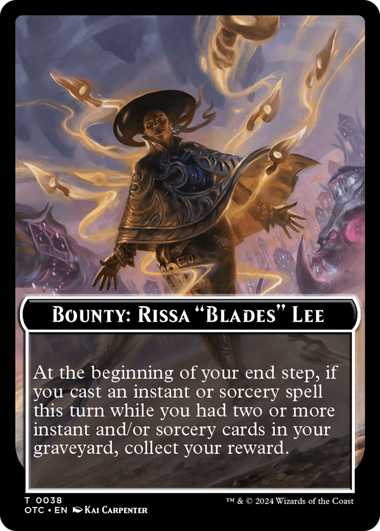 Bounty: Rissa "Blades" Lee // Bounty Rules Double-Sided Token [Outlaws of Thunder Junction Commander Tokens] | Amazing Games TCG