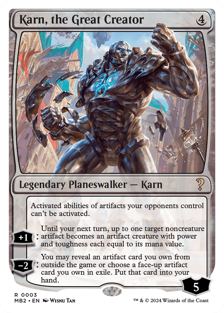 Karn, the Great Creator (White Border) [Mystery Booster 2] | Amazing Games TCG