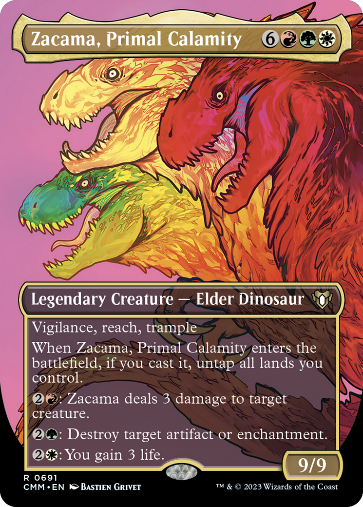 Zacama, Primal Calamity (Borderless Profile) [Commander Masters] | Amazing Games TCG