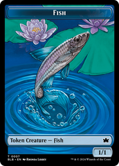 Fish // Warren Warleader Double-Sided Token [Bloomburrow Tokens] | Amazing Games TCG