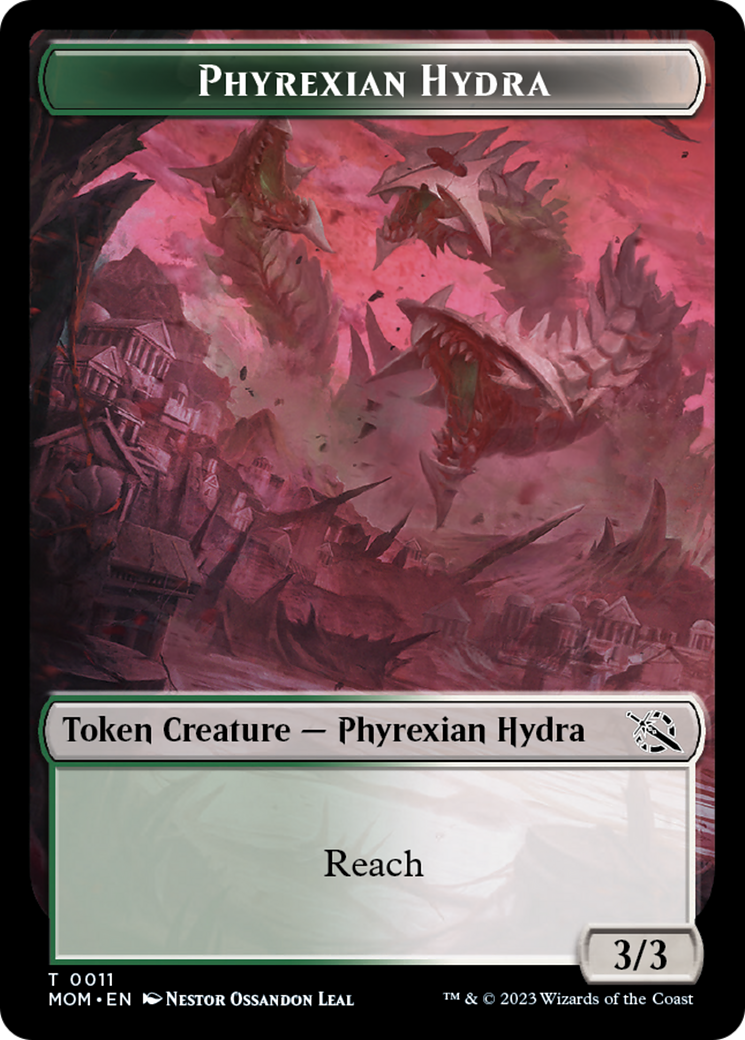 Warrior // Phyrexian Hydra (11) Double-Sided Token [March of the Machine Tokens] | Amazing Games TCG