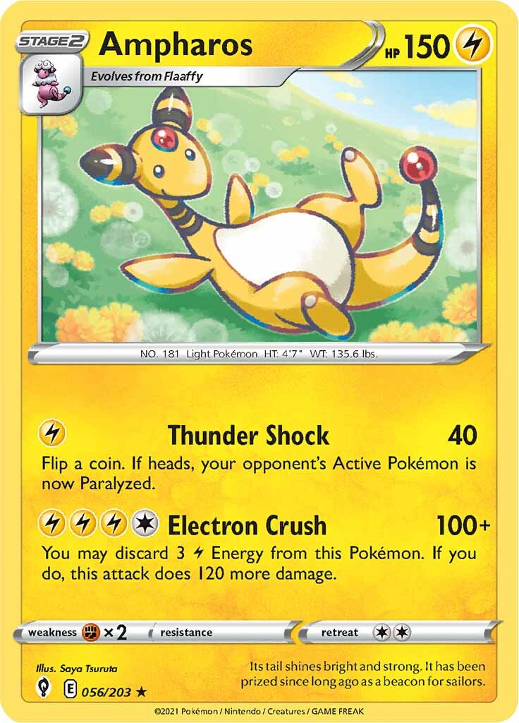 Ampharos (056/203) [Sword & Shield: Evolving Skies] | Amazing Games TCG