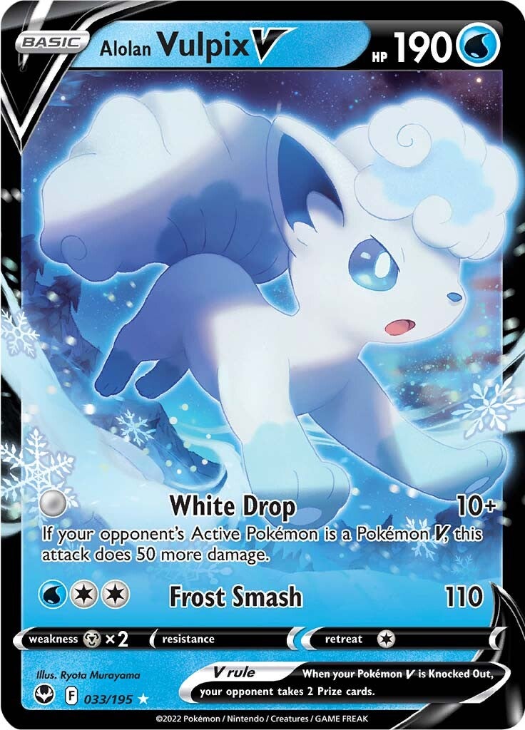 Alolan Vulpix V (033/195) [Sword & Shield: Silver Tempest] | Amazing Games TCG