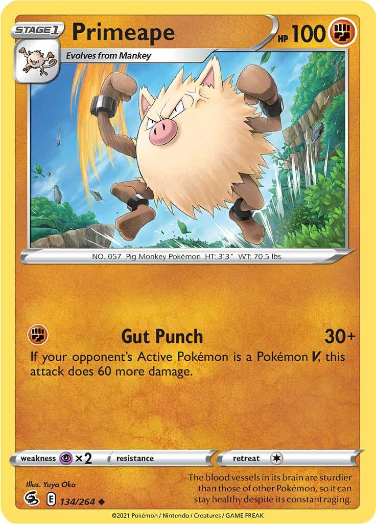 Primeape (134/264) [Sword & Shield: Fusion Strike] | Amazing Games TCG