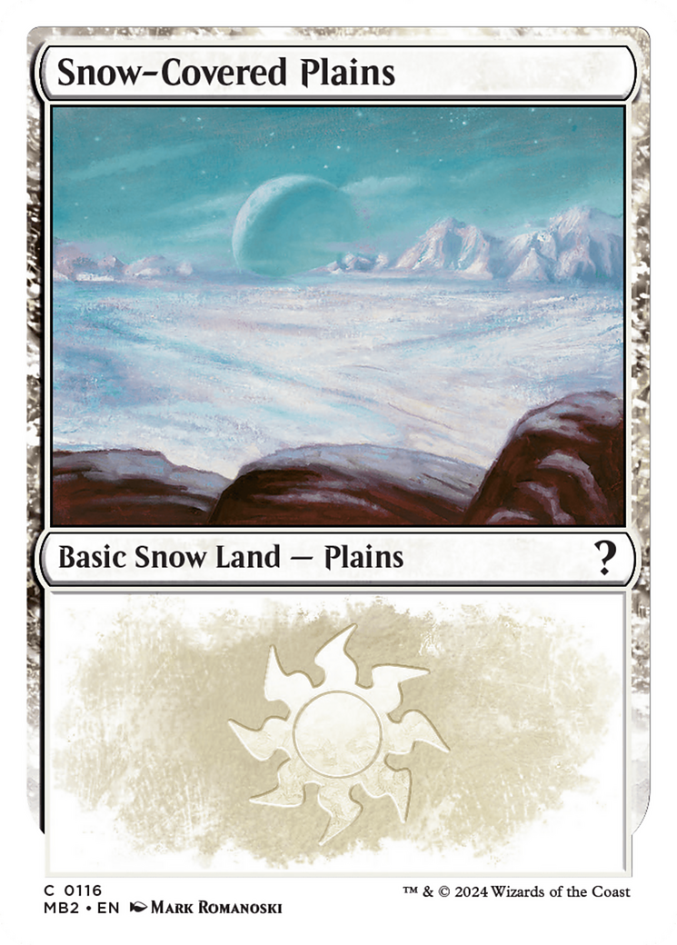 Snow-Covered Plains (White Border) [Mystery Booster 2] | Amazing Games TCG