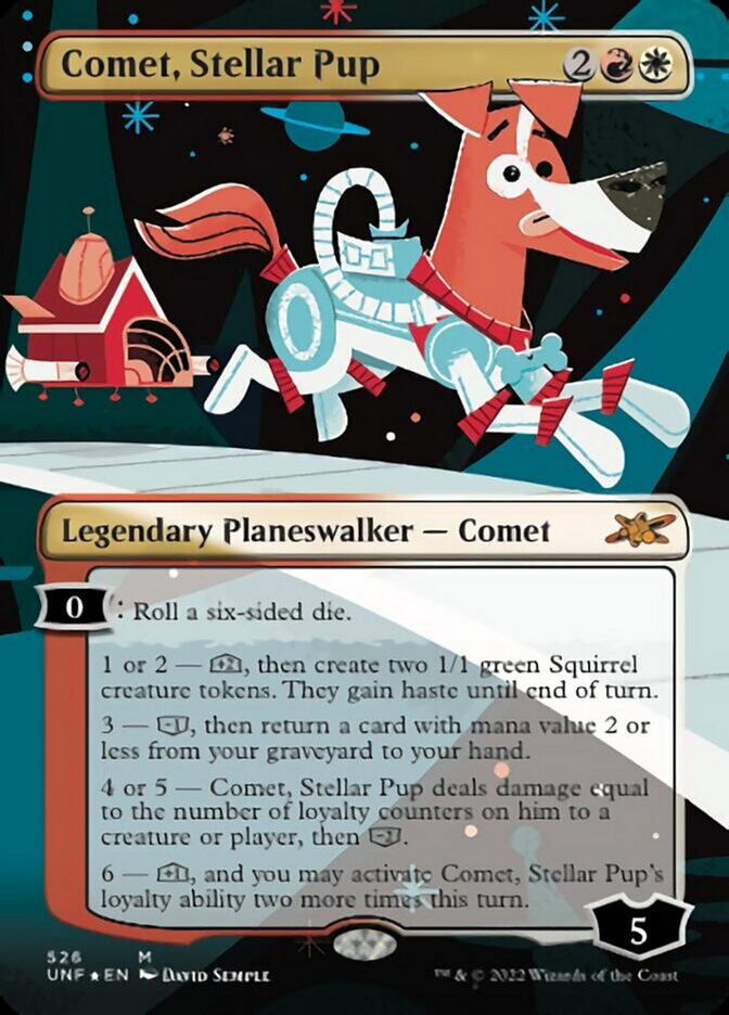 Comet, Stellar Pup (Borderless) (Galaxy Foil) [Unfinity] | Amazing Games TCG