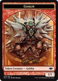 Goblin (010) // Serra the Benevolent Emblem (020) Double-Sided Token [Modern Horizons Tokens] | Amazing Games TCG