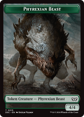 Phyrexian Beast //Manifest Double-Sided Token [Duskmourn: House of Horror Commander Tokens] | Amazing Games TCG