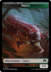 Insect (0043) (Ripple Foil) // Zombie Double-Sided Token [Modern Horizons 3 Tokens] | Amazing Games TCG