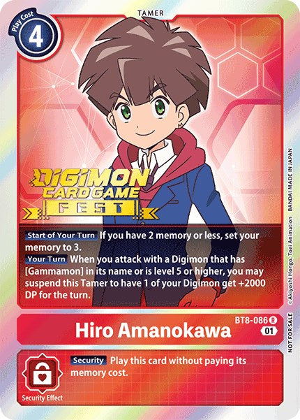 Hiro Amanokawa [BT8-086] (Digimon Card Game Fest 2022) [New Awakening Promos] | Amazing Games TCG