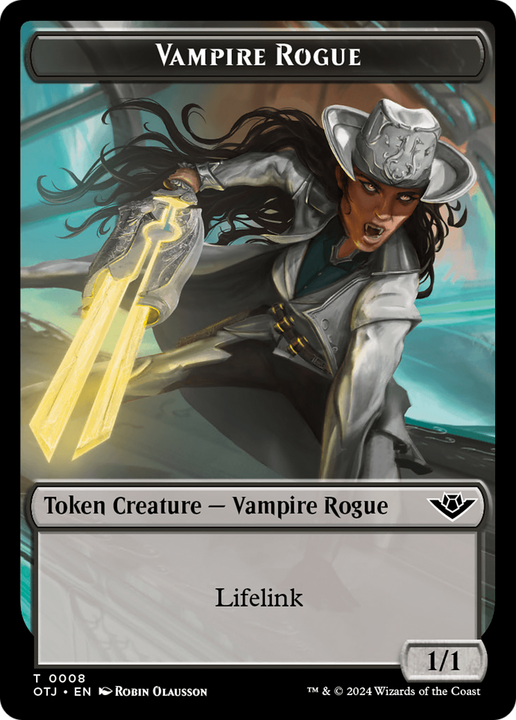 Treasure // Vampire Rogue Double-Sided Token [Outlaws of Thunder Junction Tokens] | Amazing Games TCG