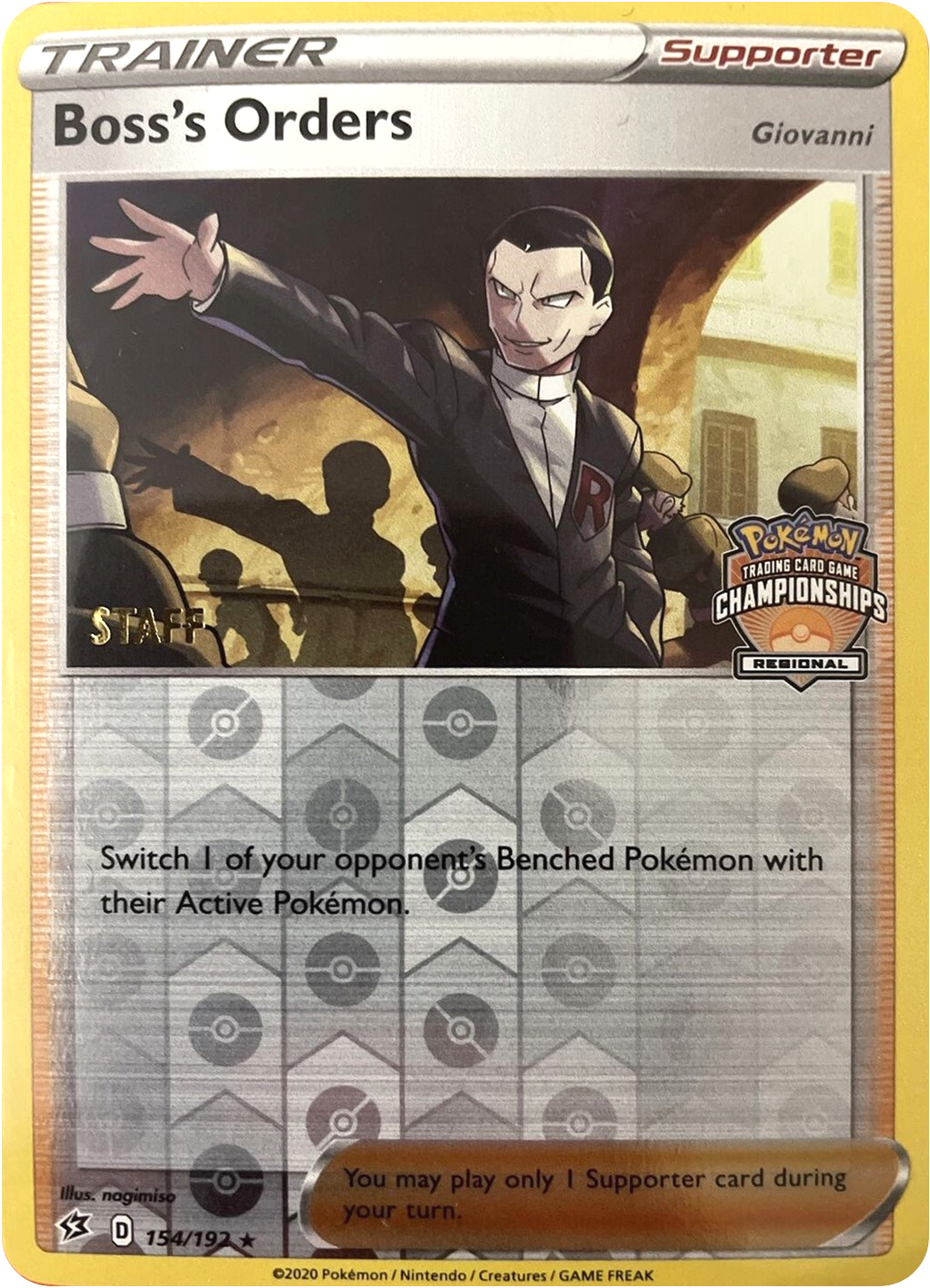 Boss's Orders (154/192) (Staff Regional Championships) [League & Championship Cards] | Amazing Games TCG