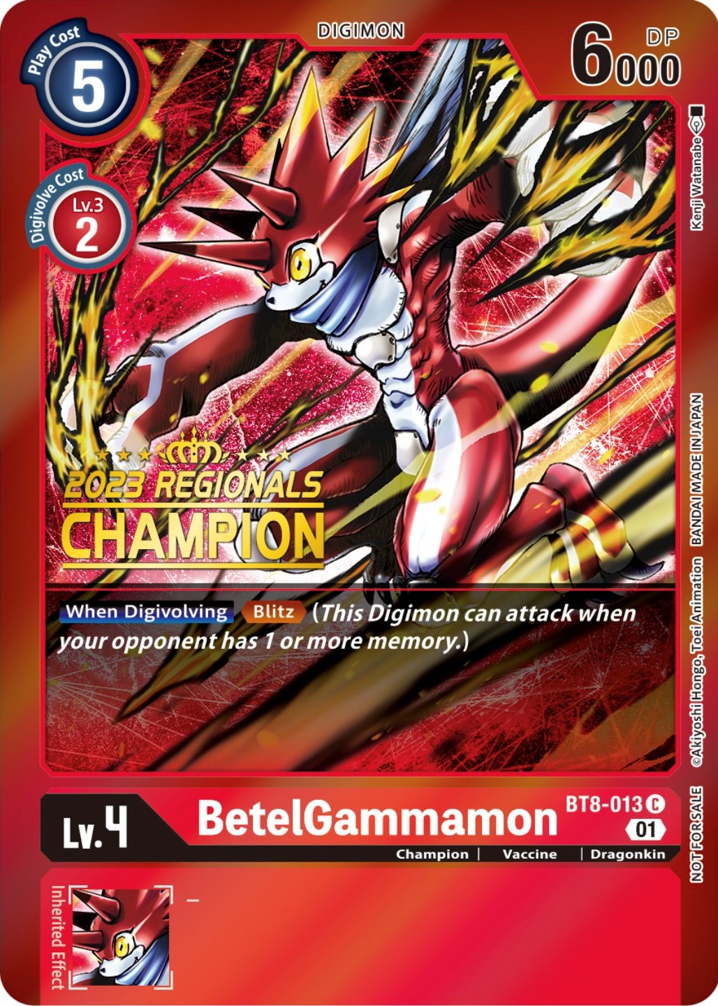 BetelGammamon [BT8-013] (2023 Regionals Champion) [New Awakening Promos] | Amazing Games TCG
