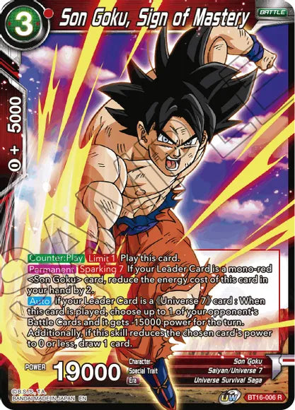 Son Goku, Sign of Mastery (BT16-006) [Realm of the Gods] | Amazing Games TCG