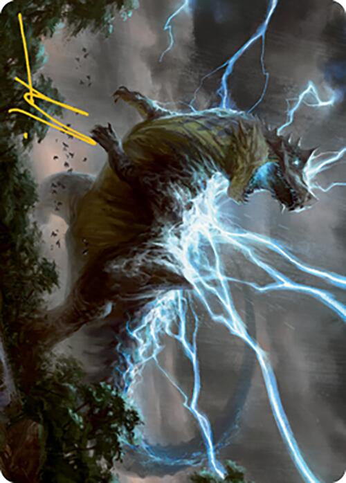 Thrasta, Tempest's Roar Art Card (41) (Gold-Stamped Signature) [Modern Horizons 2 Art Series] | Amazing Games TCG