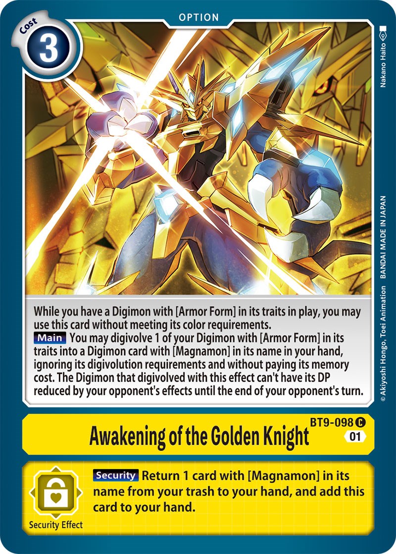 Awakening of the Golden Knight [BT9-098] [X Record] | Amazing Games TCG