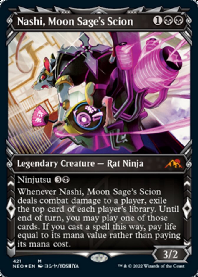 Nashi, Moon Sage's Scion (Showcase) (Foil Etched) [Kamigawa: Neon Dynasty] | Amazing Games TCG