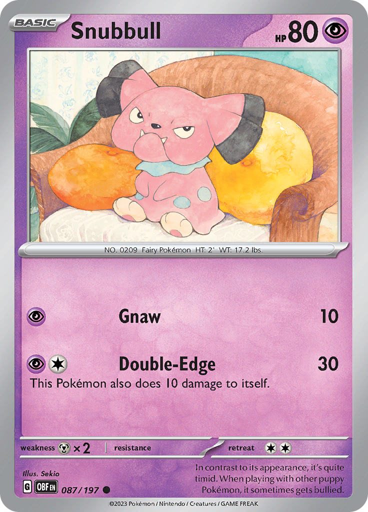 Snubbull (087/197) [Scarlet & Violet: Obsidian Flames] | Amazing Games TCG