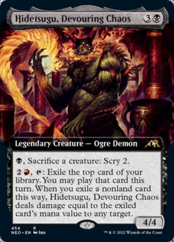 Hidetsugu, Devouring Chaos (Extended Art) [Kamigawa: Neon Dynasty] | Amazing Games TCG