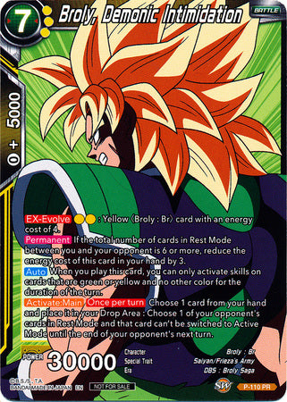Broly, Demonic Intimidation (Broly Pack Vol. 3) (P-110) [Promotion Cards] | Amazing Games TCG