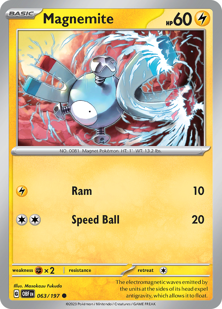 Magnemite (063/197) [Scarlet & Violet: Obsidian Flames] | Amazing Games TCG