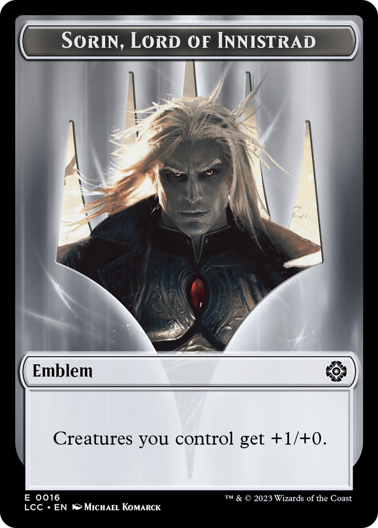 Emblem - Sorin, Lord of Innistrad // Vampire (0004) Double-Sided Token [The Lost Caverns of Ixalan Commander Tokens] | Amazing Games TCG