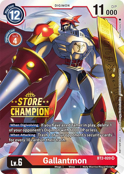 Gallantmon [BT2-020] (Store Champion) [Release Special Booster Promos] | Amazing Games TCG