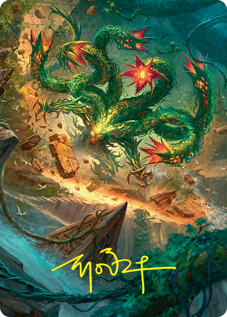 Mossborn Hydra Art Card (42/54) (Gold-Stamped Signature) [Foundations Art Series] | Amazing Games TCG