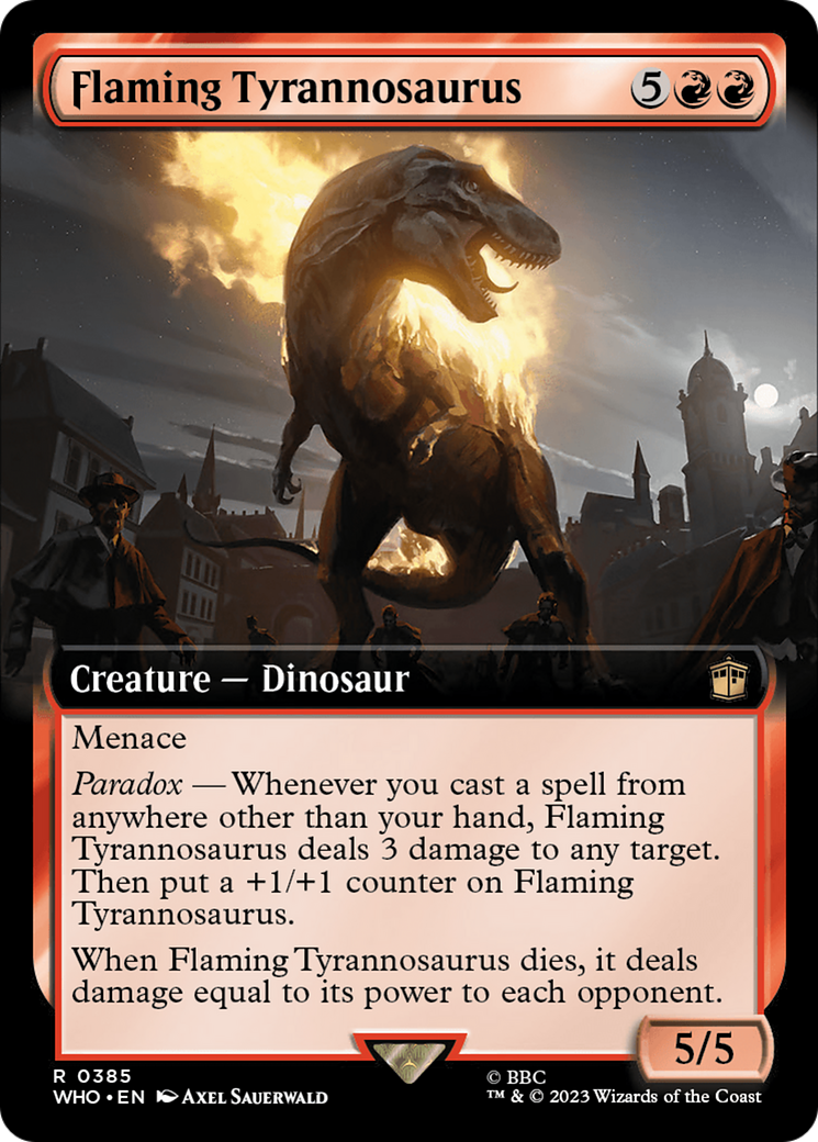 Flaming Tyrannosaurus (Extended Art) [Doctor Who] | Amazing Games TCG