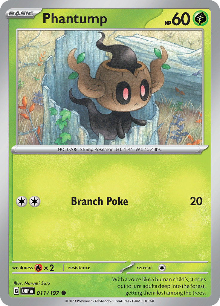 Phantump (011/197) [Scarlet & Violet: Obsidian Flames] | Amazing Games TCG