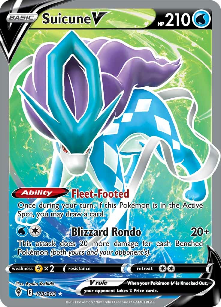 Suicune V (173/203) [Sword & Shield: Evolving Skies] | Amazing Games TCG