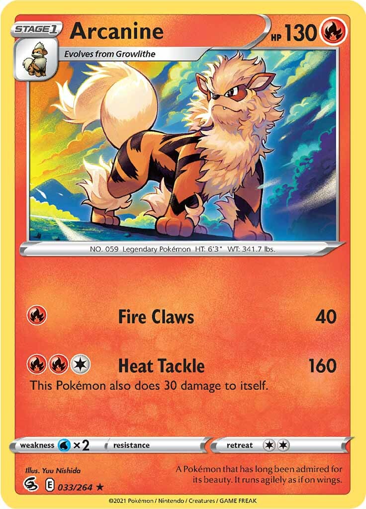 Arcanine (033/264) [Sword & Shield: Fusion Strike] | Amazing Games TCG