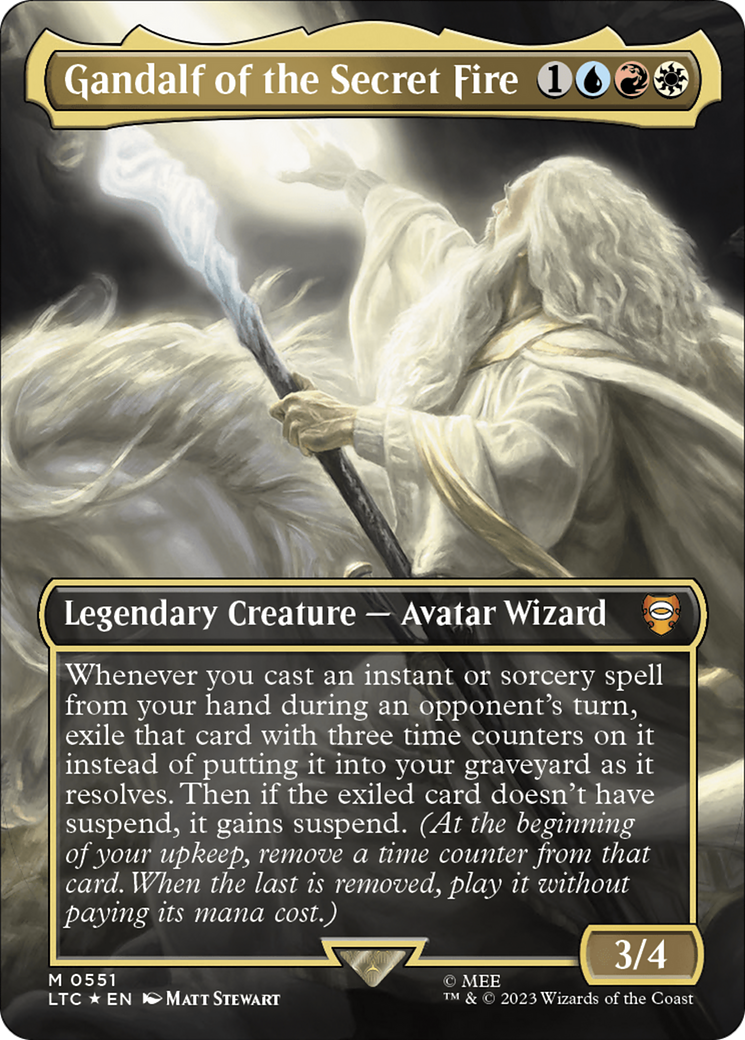 Gandalf of the Secret Fire (Borderless) (Surge Foil) [The Lord of the Rings: Tales of Middle-Earth Commander] | Amazing Games TCG